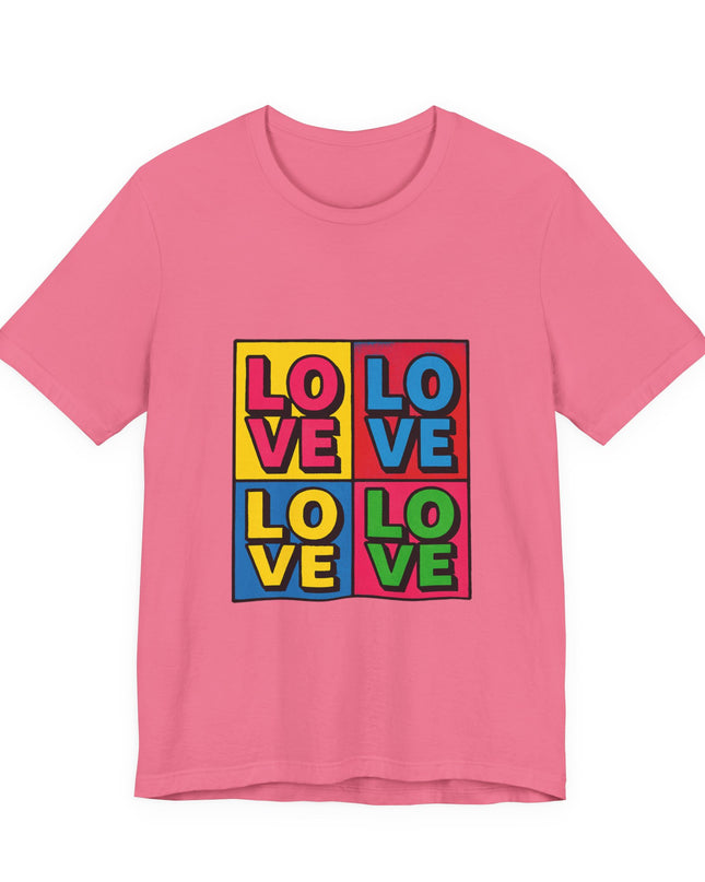 "Love, (Andy Warhol style)" Unisex Jersey Short Sleeve Tee