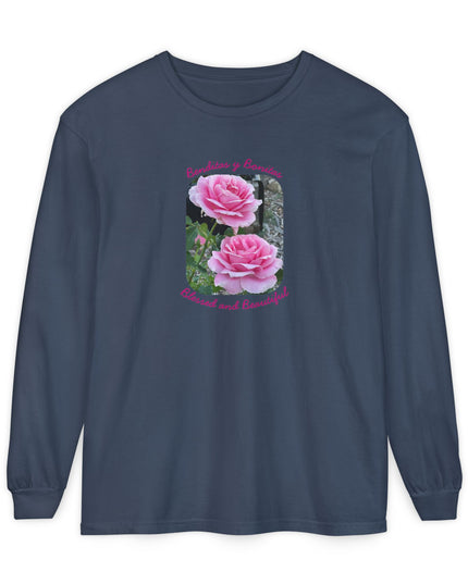 "Blessed and Beautiful" Unisex Garment-dyed Long Sleeve T-Shirt