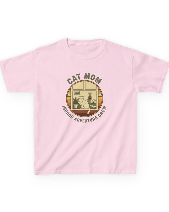 "Cat Mom Indoor Adventure Crew" Kids Heavy Cotton Tee
