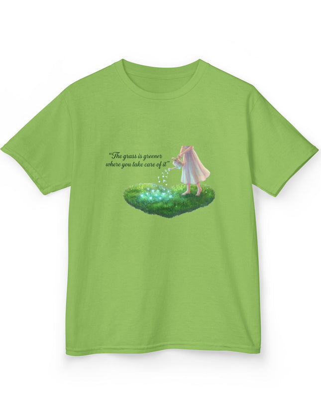 "The Grass is Greener Where You Take Care of It" Kids Heavy Cotton Tee
