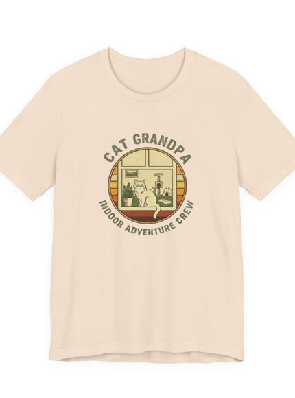 "Cat Grandpa Indoor Adventure Crew" Unisex Jersey Short Sleeve Tee