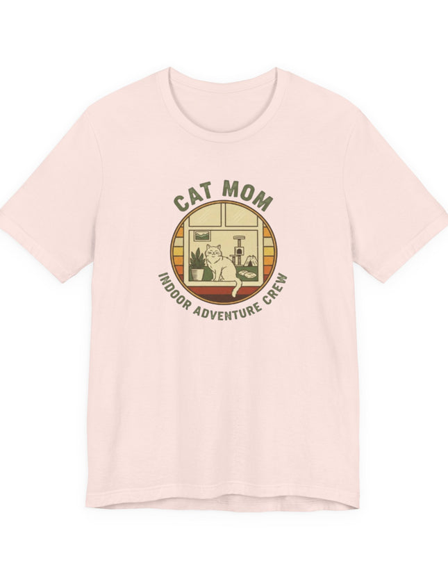 "Cat Mom Indoor Adventure Crew" Unisex Jersey Short Sleeve Tee