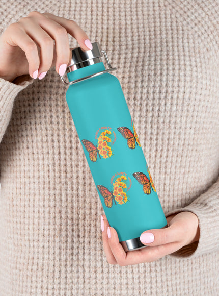 "Butterflies and Poppies Marin County, California" Copper Vacuum Insulated Bottle, 22oz