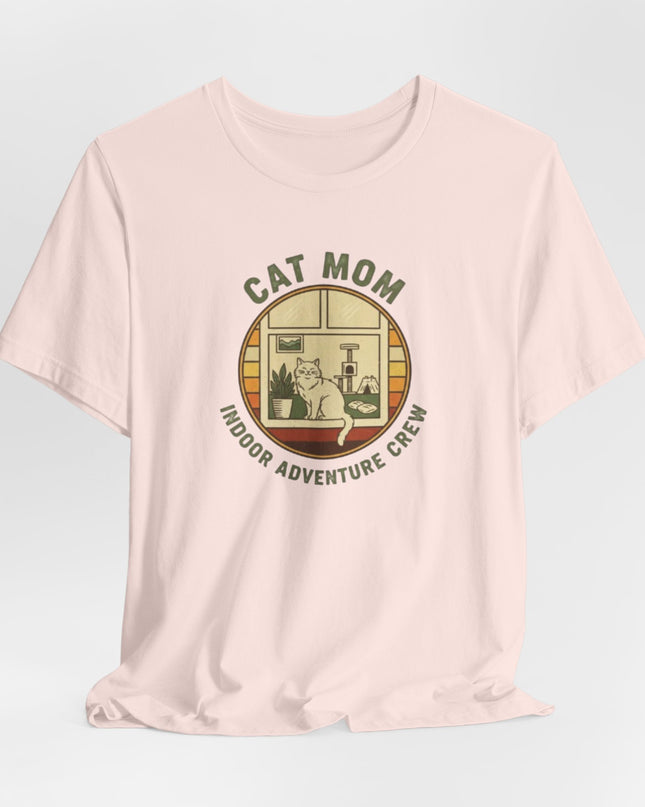 "Cat Mom Indoor Adventure Crew" Unisex Jersey Short Sleeve Tee