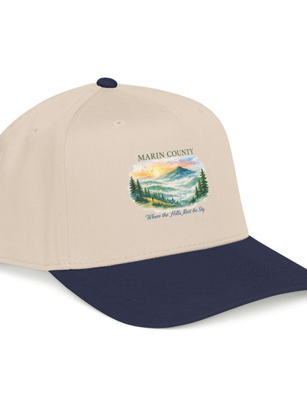"Marin County, Where the Hills Meet the Sky" Mid Profile Baseball Cap
