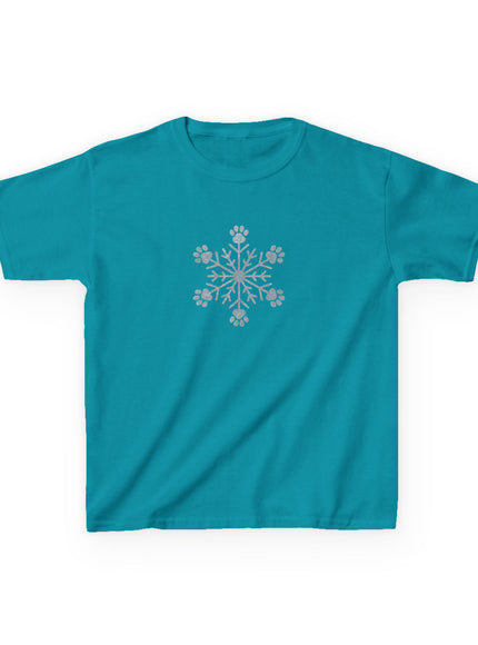 "Snowflake with Paws" Kids Heavy Cotton Tee