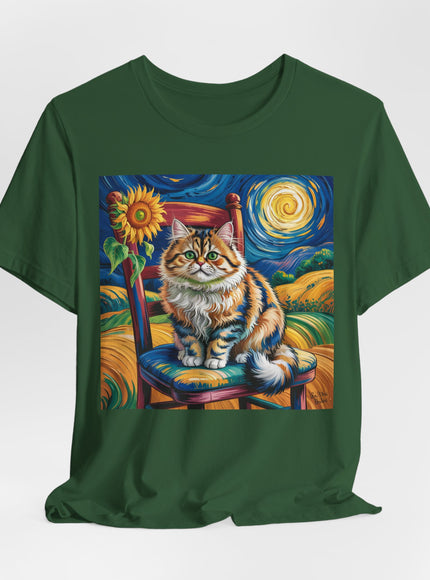 "Cat - Vincent Van Gogh style" V.1 Unisex Jersey Short Sleeve Tee