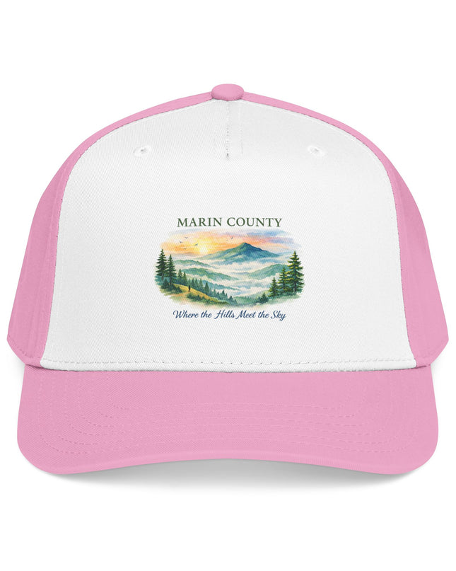 "Marin County, Where the Hills Meet the Sky" Mid Profile Baseball Cap