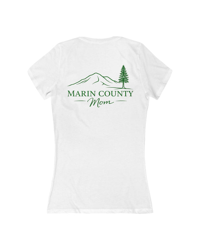 "Marin County Mom" Women's Jersey Short Sleeve Deep V-Neck Tee