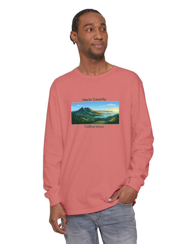 "Marin County - Endless Views" Unisex Garment-dyed Long Sleeve T-Shirt