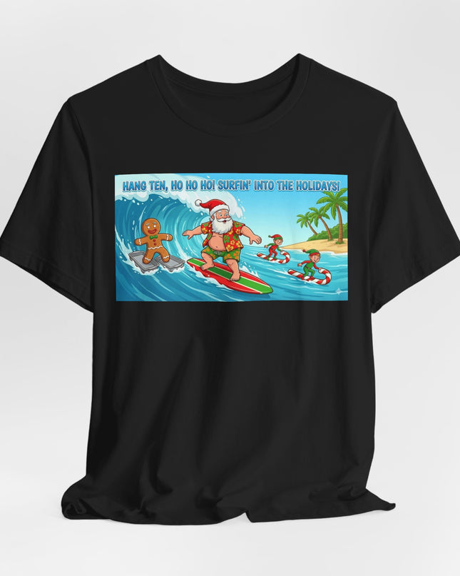 "Surfing into the Holidays" Unisex Jersey Short Sleeve Tee