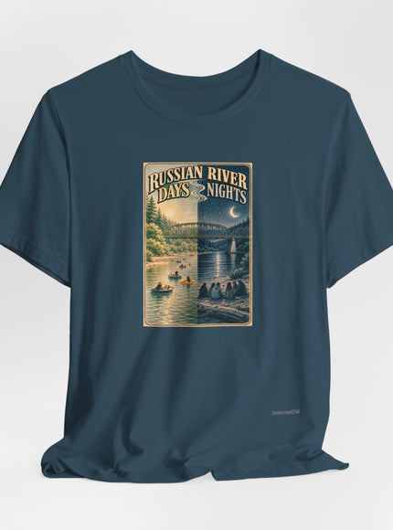 "Russian River Days, Russian River Nights" Unisex Jersey Short Sleeve Tee