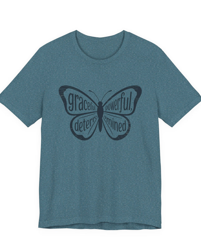 "Butterfly with Words" Unisex Jersey Short Sleeve Tee