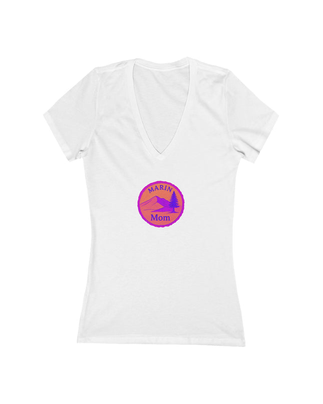 "Marin Mom" Women's Jersey Short Sleeve Deep V-Neck Tee