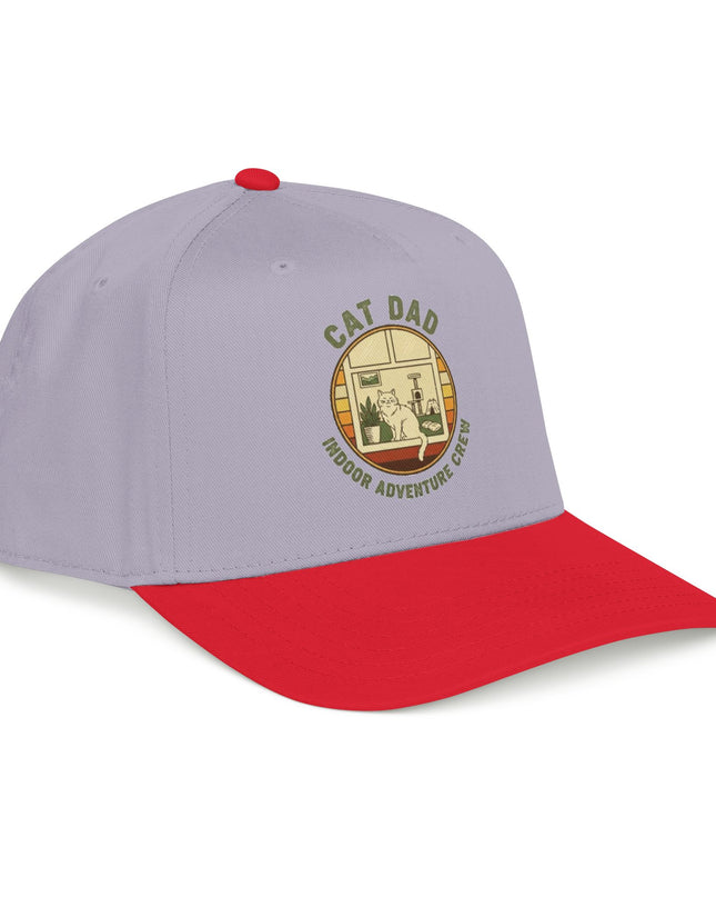"Cat Dad Indoor Adventure Crew" Mid Profile Baseball Cap