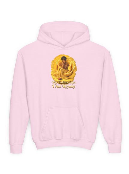 "My Father Says I am Royalty" Youth Heavy Blend Hooded Sweatshirt