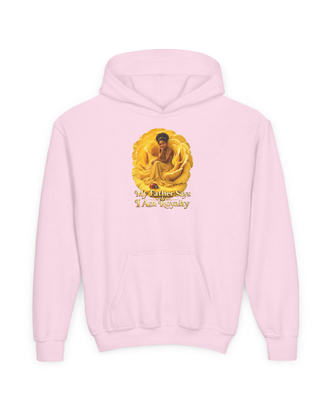 "My Father Says I am Royalty" Youth Heavy Blend Hooded Sweatshirt