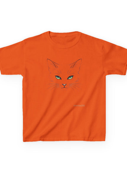 "Cat Face Sketch" Kids Heavy Cotton Tee