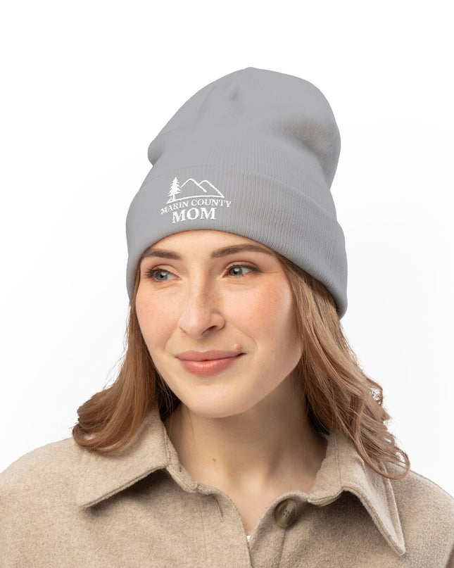"Marin County Mom" Knit Beanie (Embroidery)