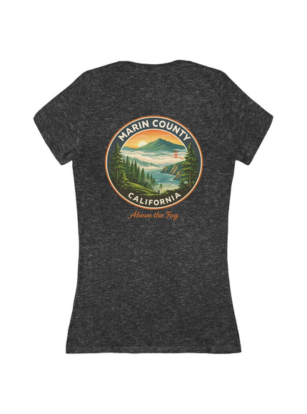 "Marin County, Above the Fog" Women's Jersey Short Sleeve Deep V-Neck Tee