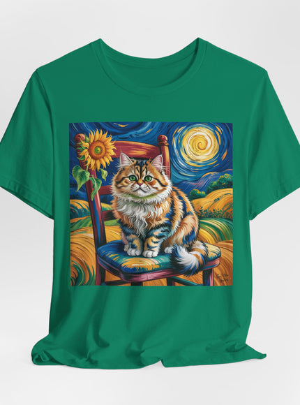 "Cat - Vincent Van Gogh style" V.1 Unisex Jersey Short Sleeve Tee