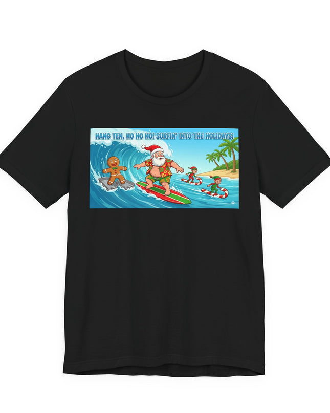 "Surfing into the Holidays" Unisex Jersey Short Sleeve Tee