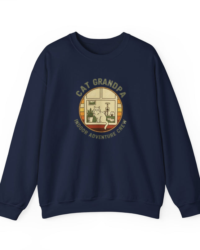 "Cat Grandpa Indoor Adventure Crew" Unisex Adult Sweatshirt