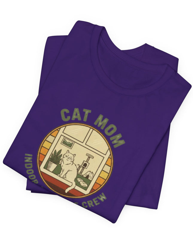 "Cat Mom Indoor Adventure Crew" Unisex Jersey Short Sleeve Tee