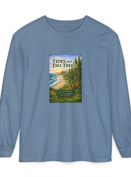 "Tides and Tall Trees" Unisex Garment-dyed Long Sleeve T-Shirt