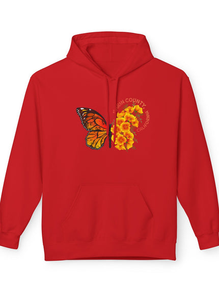 "Butterflies and Poppies Marin County, California" Unisex Midweight Softstyle Fleece Hoodie