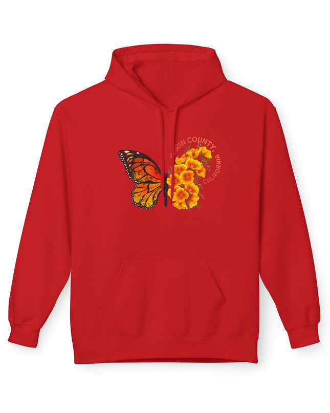 "Butterflies and Poppies Marin County, California" Unisex Midweight Softstyle Fleece Hoodie