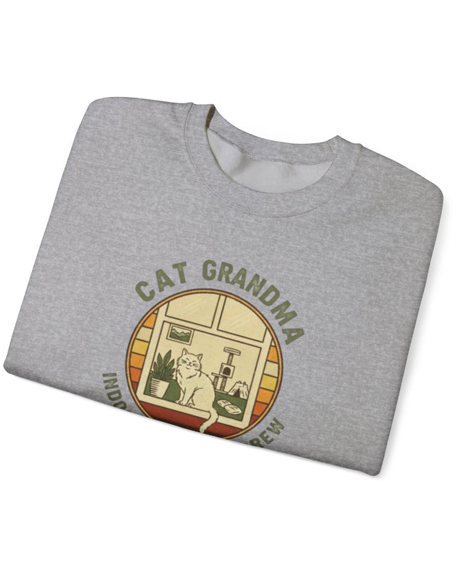 "Cat Grandma Indoor Adventure Crew" Unisex Adult Crewneck Sweatshirt