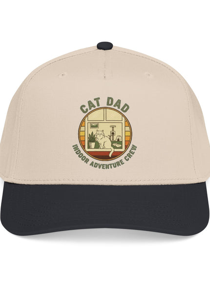 "Cat Dad Indoor Adventure Crew" Mid Profile Baseball Cap