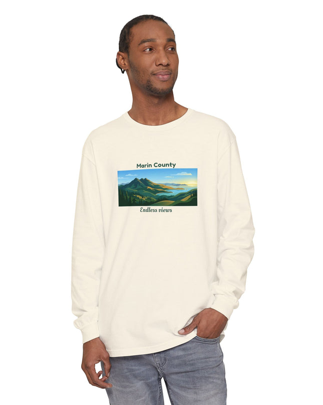 "Marin County - Endless Views" Unisex Garment-dyed Long Sleeve T-Shirt