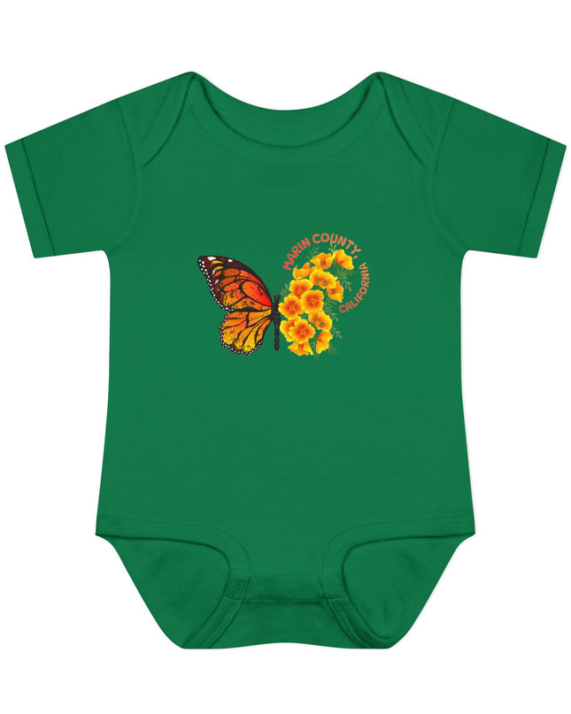 "Butterflies and Poppies Marin County, California" Infant Baby Rib Bodysuit