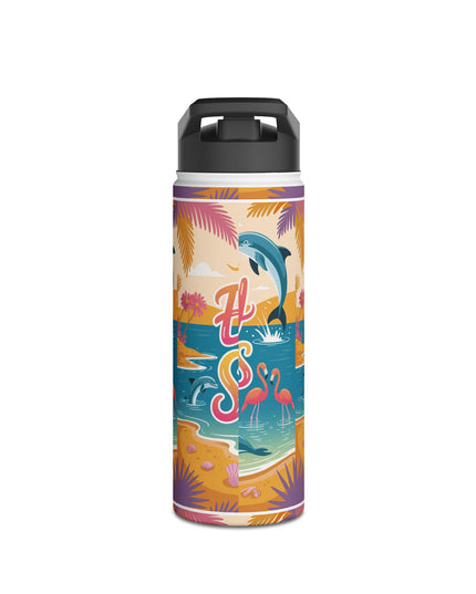"February in Florida, Energy for Success" Stainless Steel Water Bottle, Standard Lid