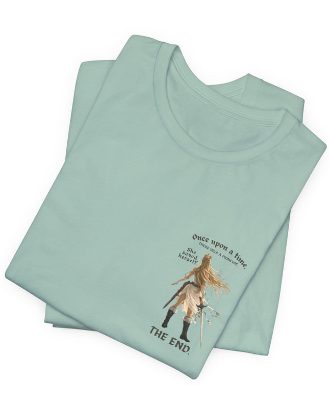 "She Saved Herself" (ink both sides) Unisex Jersey Short Sleeve Tee