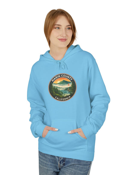 "Marin County, Above the Fog- no text" Unisex Midweight Softstyle Fleece Hoodie