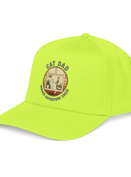 "Cat Dad Indoor Adventure Crew" Mid Profile Baseball Cap