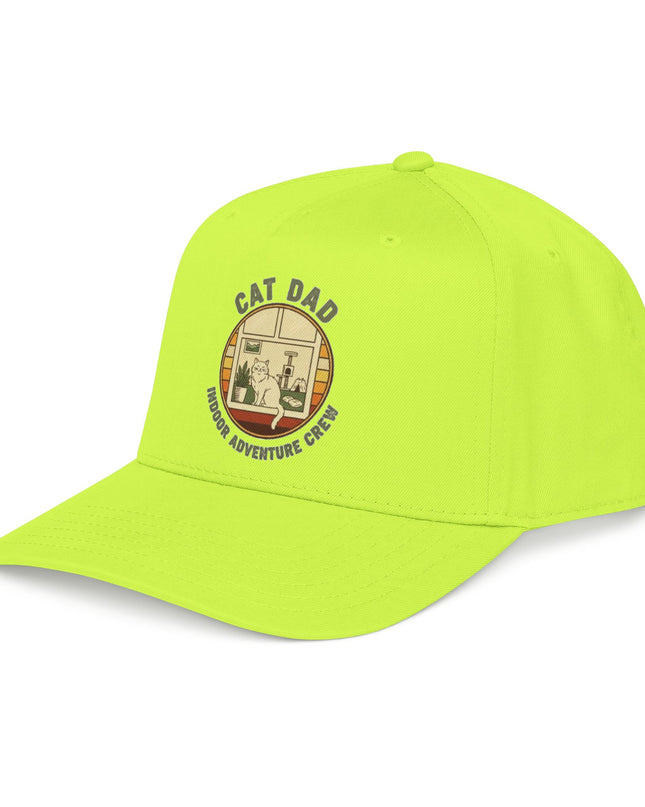 "Cat Dad Indoor Adventure Crew" Mid Profile Baseball Cap