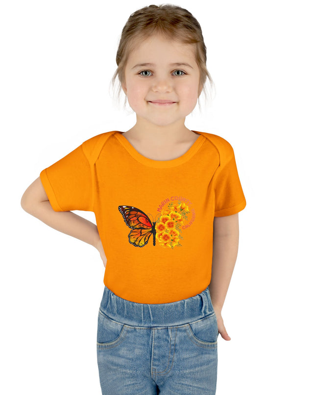 "Butterflies and Poppies Marin County, California" Infant Baby Rib Bodysuit