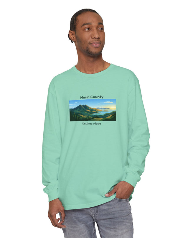 "Marin County - Endless Views" Unisex Garment-dyed Long Sleeve T-Shirt