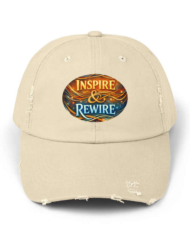 "Inspire and Rewire" Unisex Distressed Cap