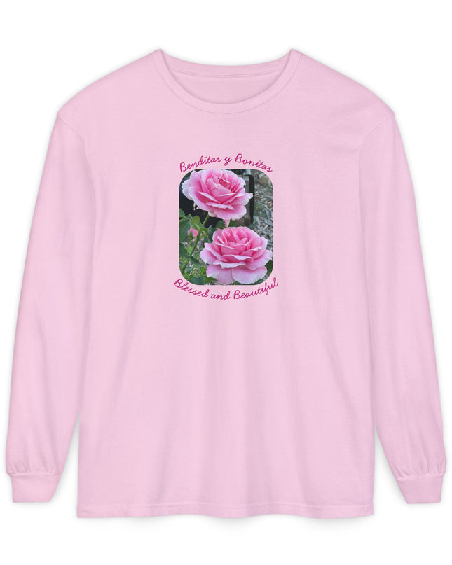 "Blessed and Beautiful" Unisex Garment-dyed Long Sleeve T-Shirt