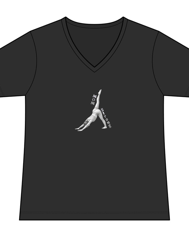 "Mom Strong Pilates" Women's Relaxed Jersey Short Sleeve V-Neck Tee