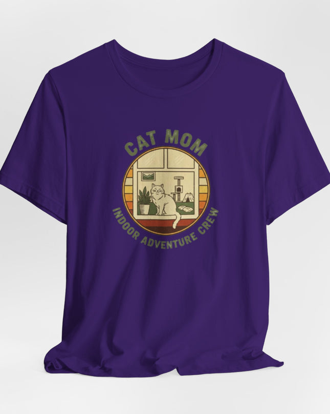 "Cat Mom Indoor Adventure Crew" Unisex Jersey Short Sleeve Tee