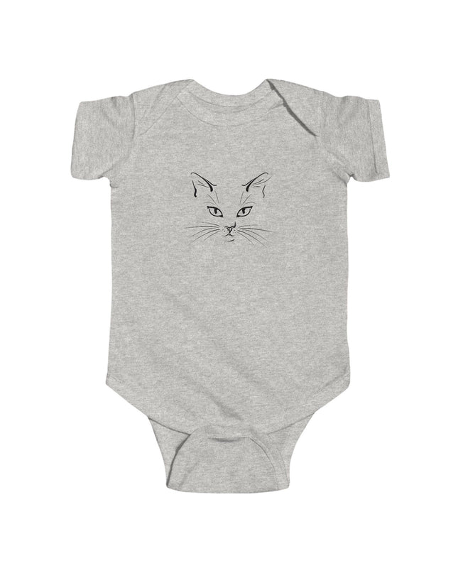 "Cat Face Sketch" Infant Fine Jersey Bodysuit