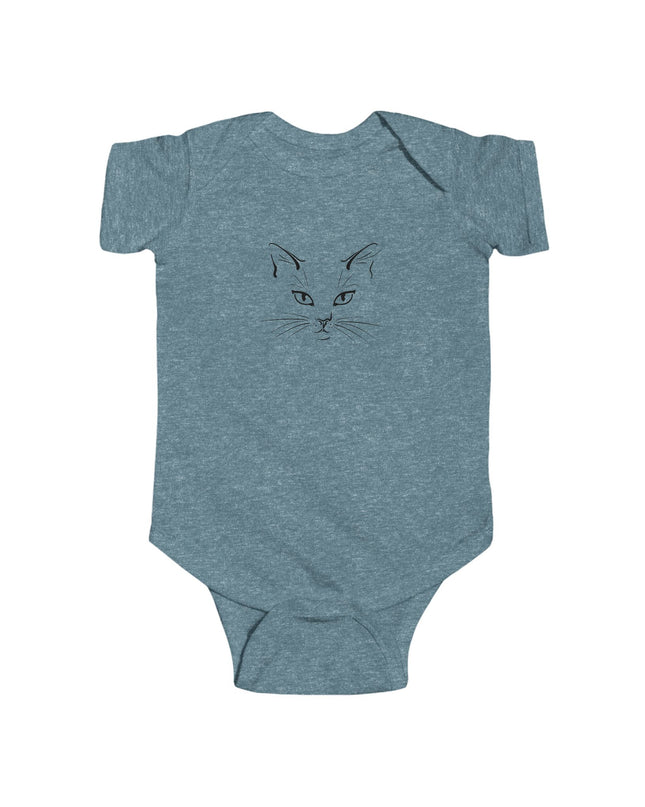 "Cat Face Sketch" Infant Fine Jersey Bodysuit