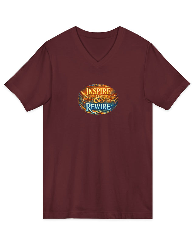 "Inspire and Rewire" Unisex Jersey Short Sleeve V-Neck Tee