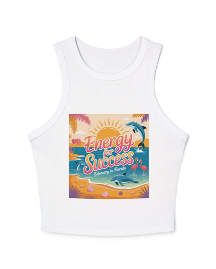"February and Florida, Energy for Success" Women's Micro Rib Racer Tank Top